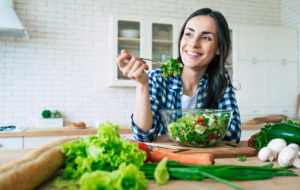 Woman eating healthy