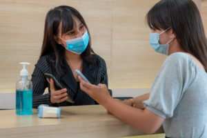 Woman talking to her doctor