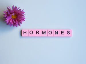 Graphic of the word hormones